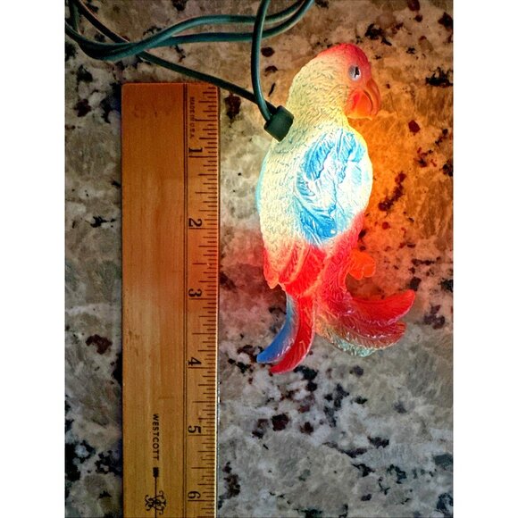 Tropical Paradise Parrot String Lights 10 Parrots 4" Each Rubber Indoor Outdoor - Picture 8 of 12